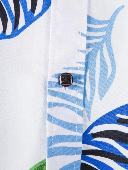 Long Sleeve Colorful Leaves Print Hawaiian Shirt