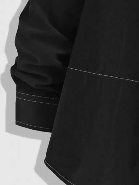 Long Sleeve Letter Print Stitching Shirt