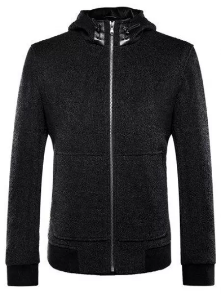 Long Sleeve Zip Up Drawstring Hooded Jacket