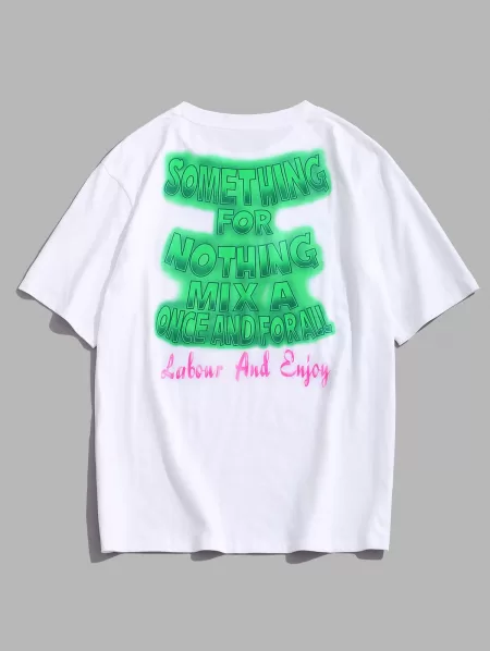 Ombre Letter Print Slogan T-shirt