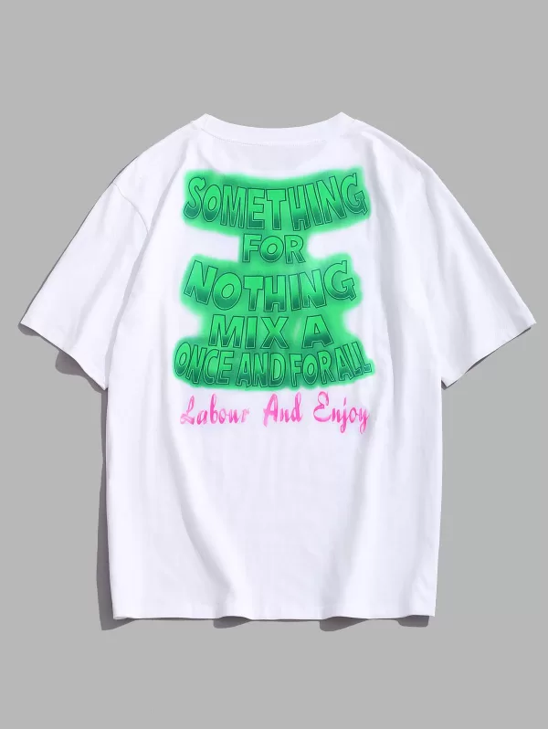 Ombre Letter Print Slogan T-shirt