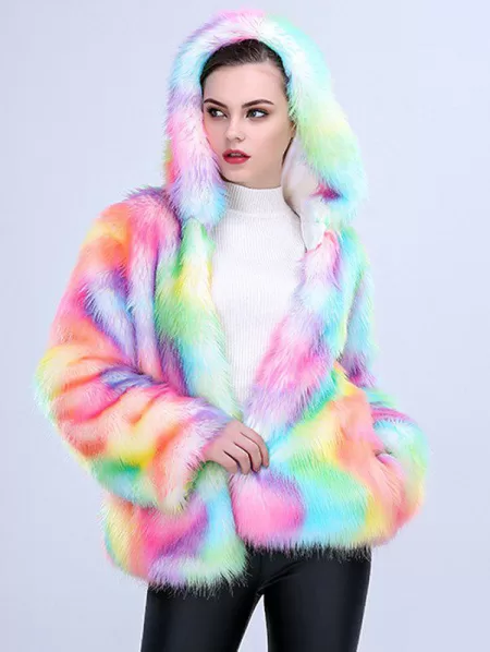 One-piece Women Long Plush Fur Coat