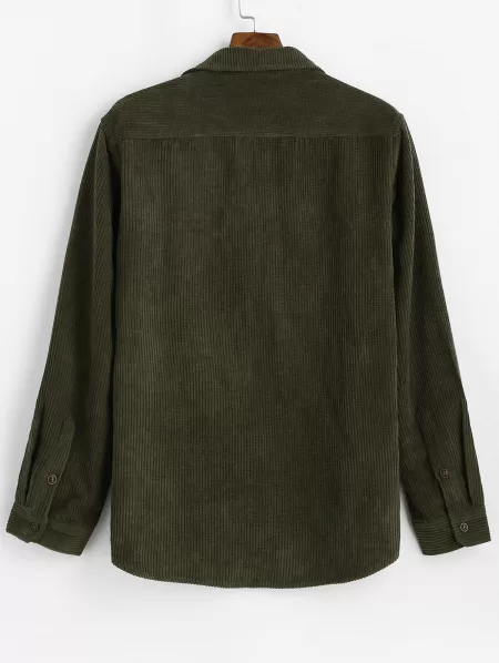Plain Pocket Patch Corduroy Shirt