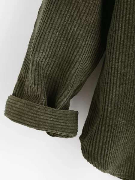 Plain Pocket Patch Corduroy Shirt