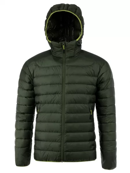 Pockets Design Zip Up Hooded Down Jacket