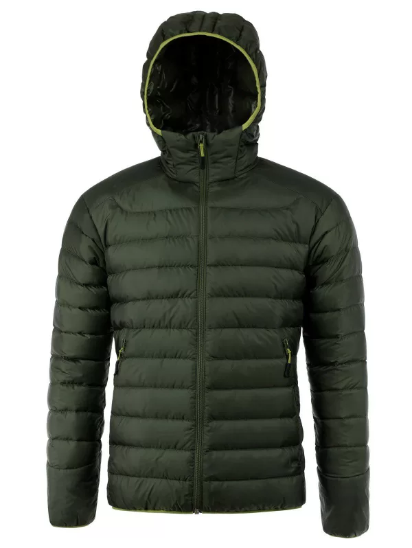 Pockets Design Zip Up Hooded Down Jacket