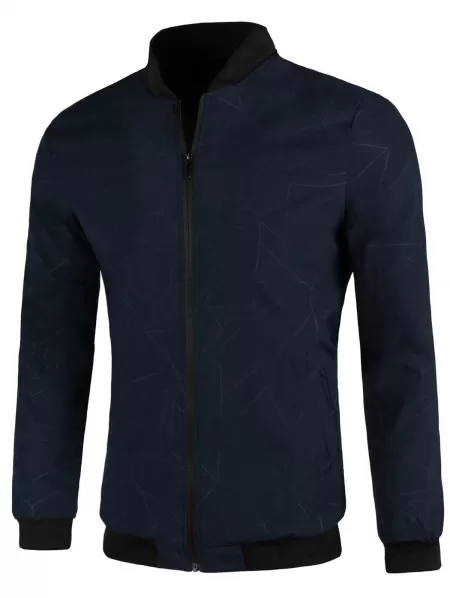 Printed Warm Lining Zip Up Jacket