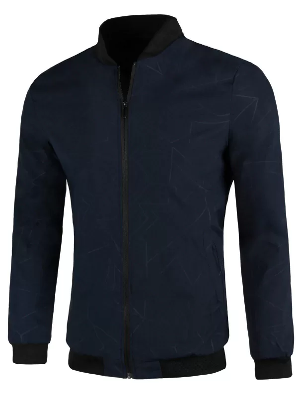 Printed Warm Lining Zip Up Jacket