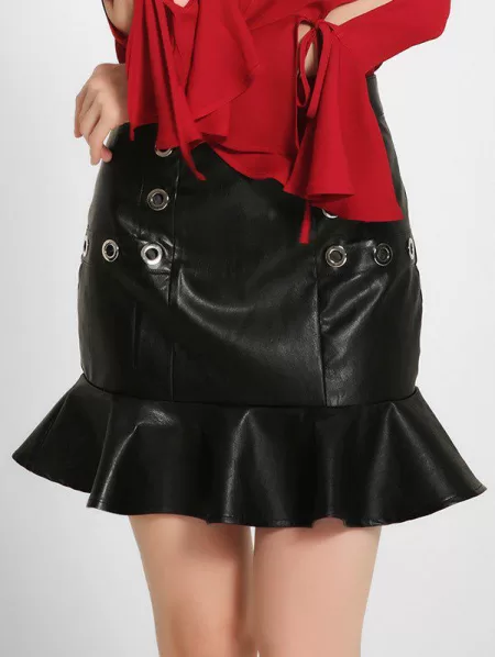 Pu High Waist Mermaid Skirt