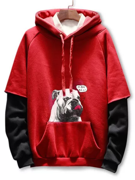Puppy Print Kanga Pocket Hoodie