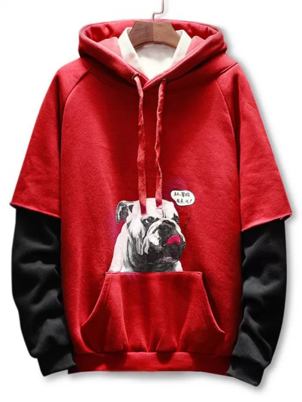 Puppy Print Kanga Pocket Hoodie