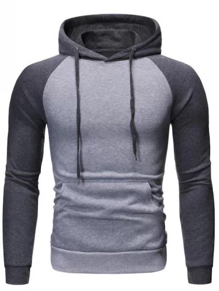 Raglan Sleeve Fleeces Drawstring Hoodie