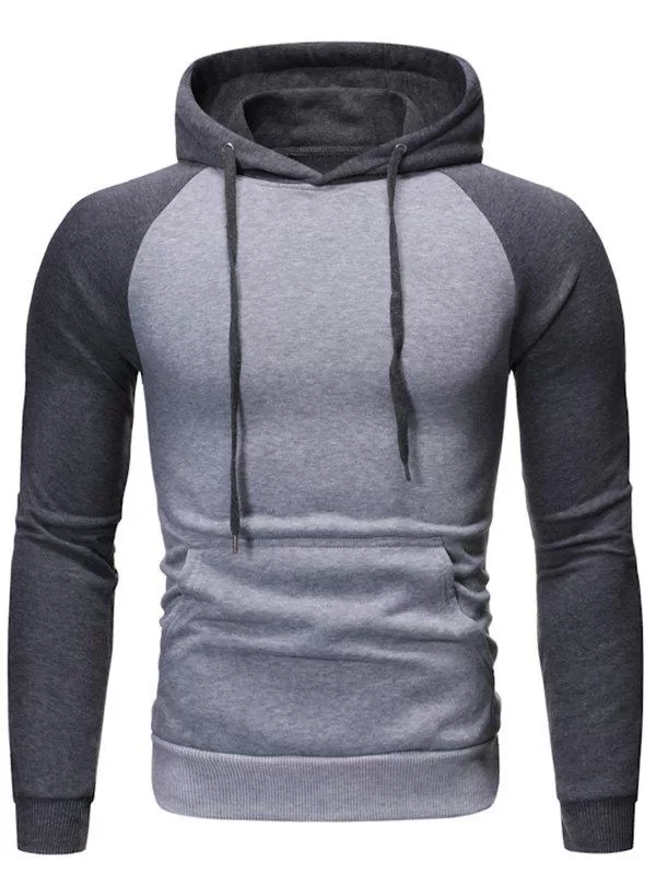 Raglan Sleeve Fleeces Drawstring Hoodie