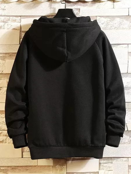 Raglan Sleeve Solid Color Hoodie