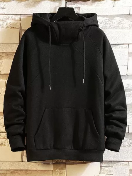 Raglan Sleeve Solid Color Hoodie