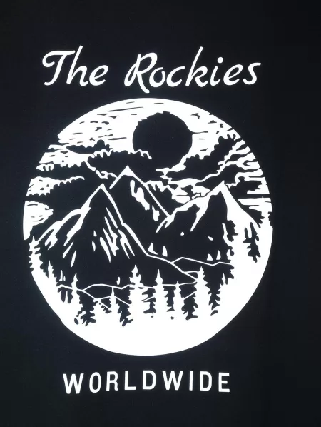 Reflective Landscape Print Short Sleeves T Shirt With Jogger Cargo Pants