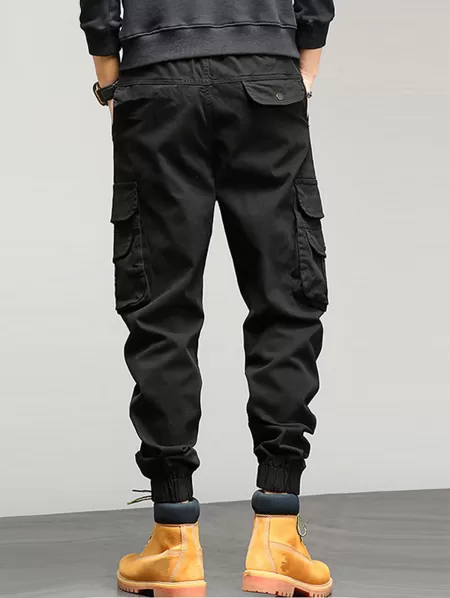 Reflective Landscape Print Short Sleeves T Shirt With Jogger Cargo Pants