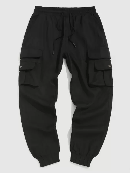 Reflective Landscape Print Short Sleeves T Shirt With Jogger Cargo Pants