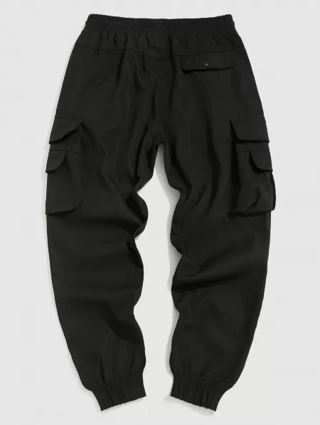 Reflective Landscape Print Short Sleeves T Shirt With Jogger Cargo Pants