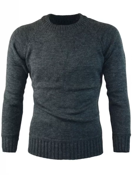 Ribbed Edge Knitted Pullover Sweater