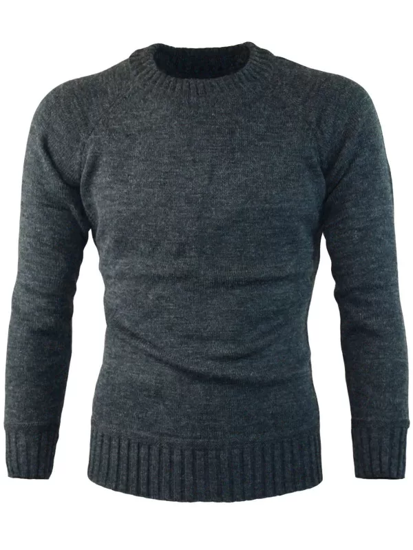 Ribbed Edge Knitted Pullover Sweater