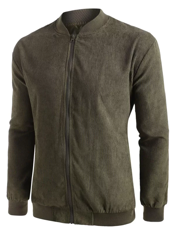 Ribbed Elbow Patch Corduroy Jacket