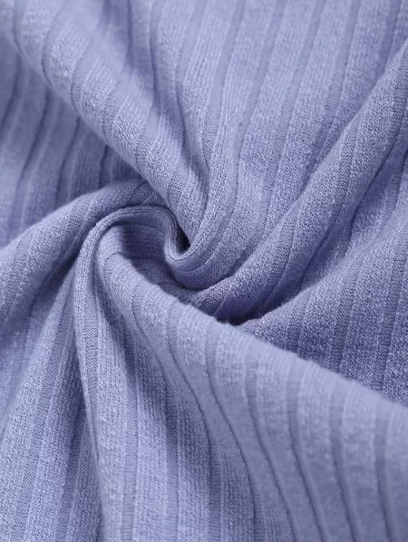 Ribbed Short Sleeve Basic T Shirt