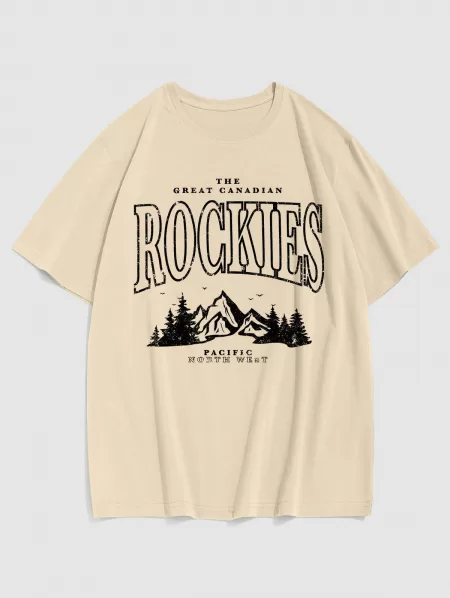 Rockies Mountain Graphic Pattern Vintage T Shirt