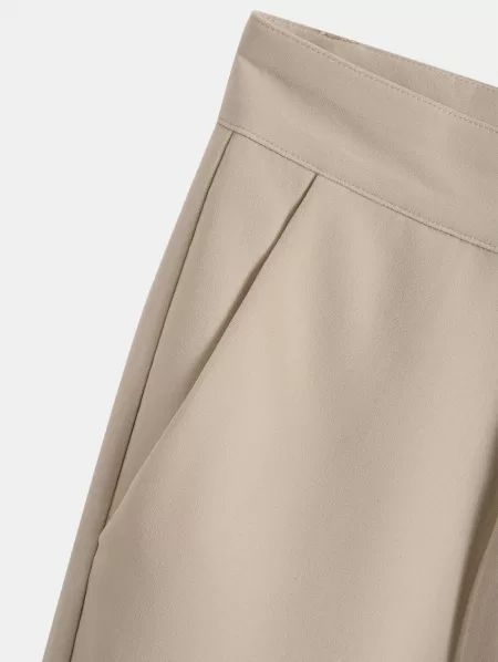 Ruched Solid Color Tapered Pants