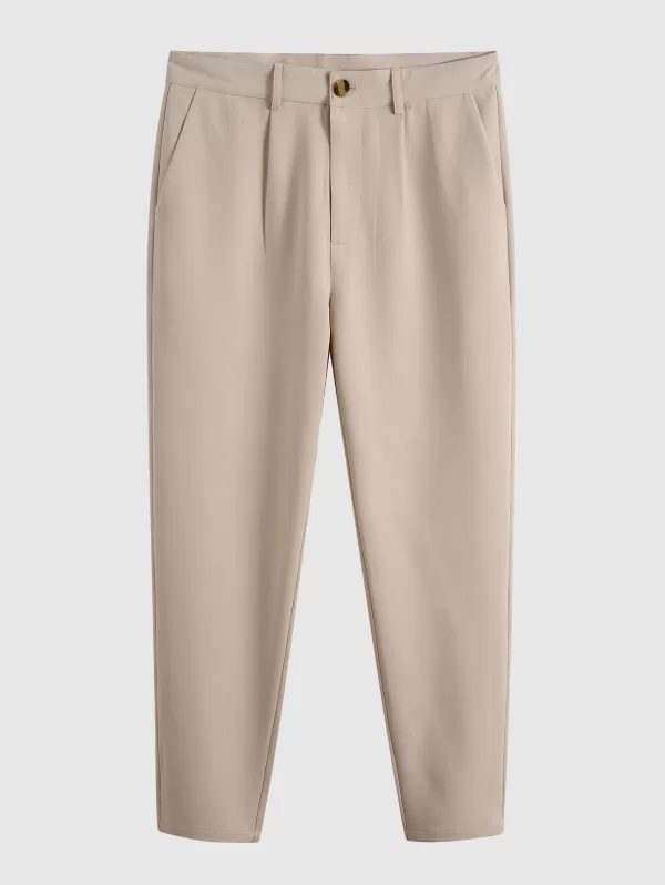 Ruched Solid Color Tapered Pants
