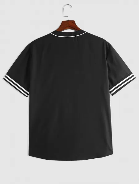 Short Sleeve Baseball Shirt And Cargo Sport Shorts Set