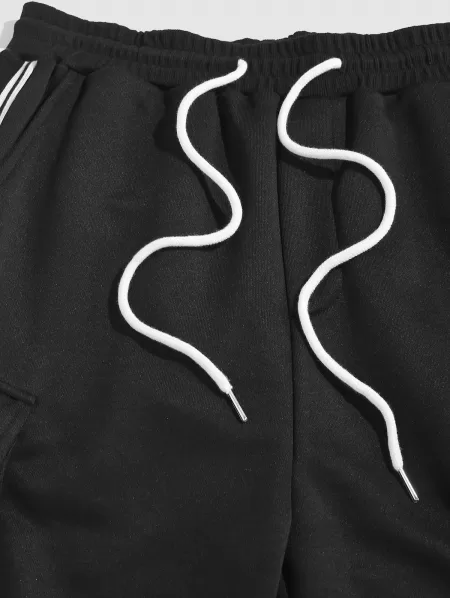 Short Sleeve Baseball Shirt And Cargo Sport Shorts Set