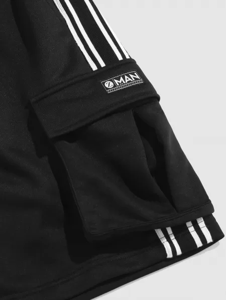 Short Sleeve Baseball Shirt And Cargo Sport Shorts Set