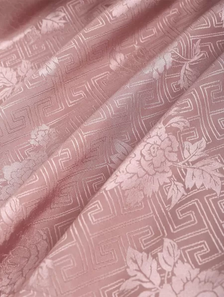 Silky Retro Jacquard Shirt With Drawstring Shorts Two Piece Set