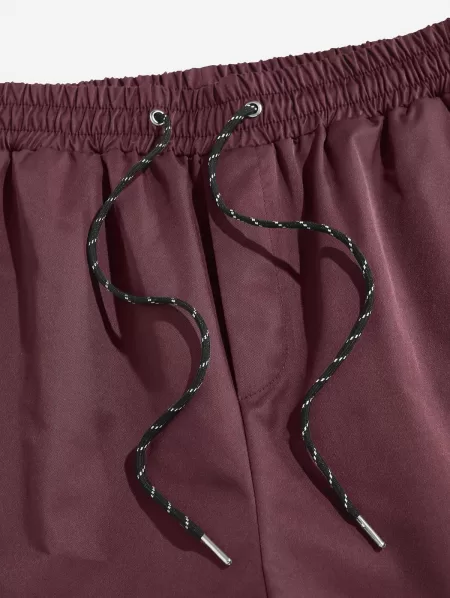 Silky Retro Jacquard Shirt With Drawstring Shorts Two Piece Set