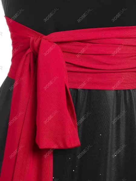 Skew Neck Skeleton Print Halloween Dress