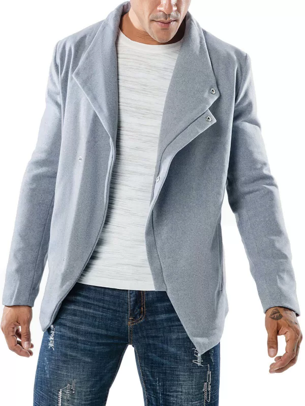 Slant Placket Casual Pockets Jacket