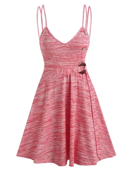 Space Dye O Ring Belt Slip Dress