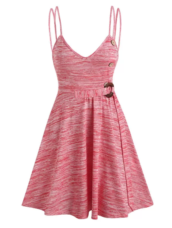 Space Dye O Ring Belt Slip Dress