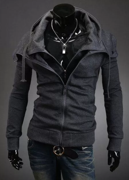 Stylish Faux Twinset Slimming Hooded Thicken Long Sleeve Cotton Blend Men's Coat