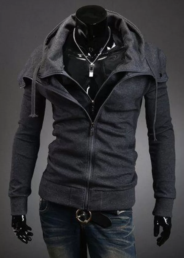 Stylish Faux Twinset Slimming Hooded Thicken Long Sleeve Cotton Blend Men's Coat