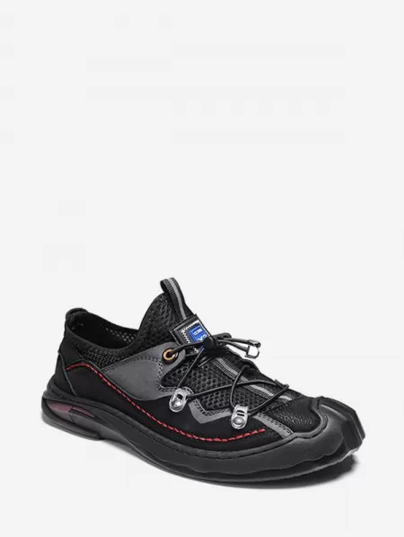 Summer Drawstring Mesh Spliced Casual Shoes