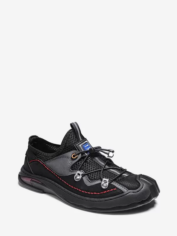 Summer Drawstring Mesh Spliced Casual Shoes