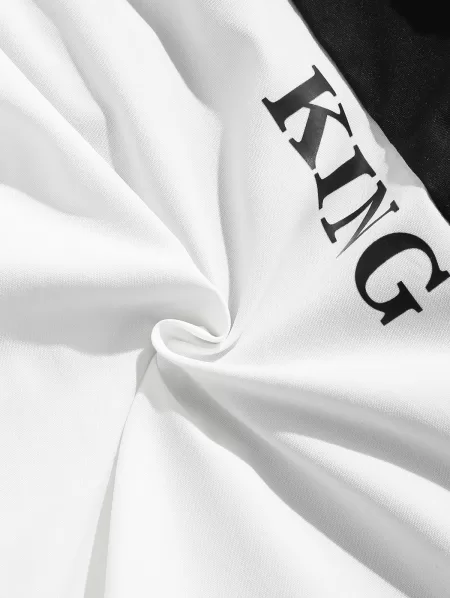 Two Tone Be Happy Slogan Cargo Shorts