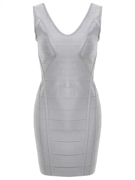 V Neck Sleeveless Bandage Dress