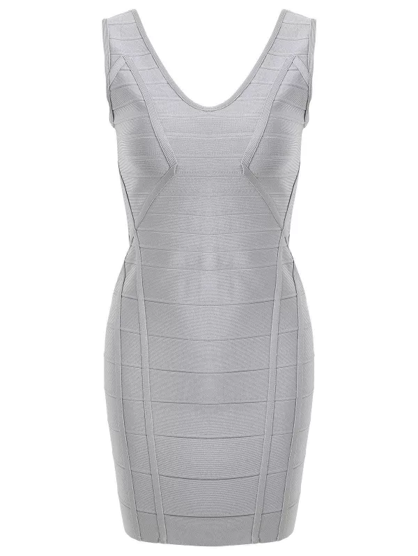 V Neck Sleeveless Bandage Dress
