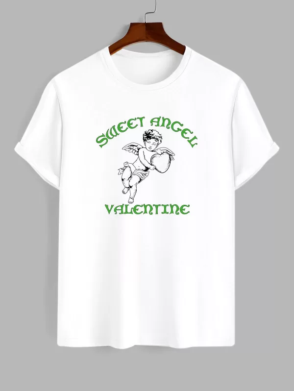 Valentine Sweet Angel Graphic Cotton Tee