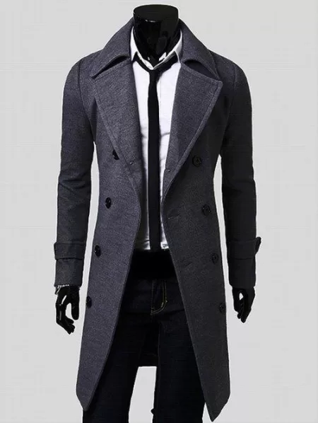 Wide Lapel Overcoat With Side Pockets