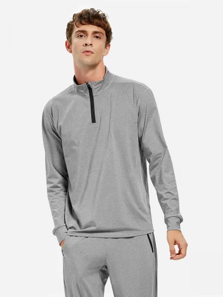 Zan.style Men Half Zip Long Sleeve Sweatshirt