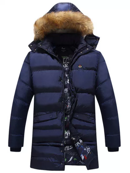 Zip Up Faux Fur Hooded Coat